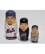 RARE VTG MIKE PIAZZA HOF New York Mets 2003 6&quot; Russian Nesting Dolls Bas... - $15.83