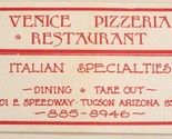 Venice Pizzeria Restaurant Vintage Business Card Tuscan Arizona bc4 - $3.95