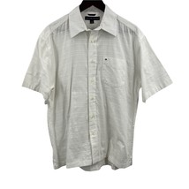 Tommy Hilfiger White Short Sleeve Button Down Shirt Size Medium - $14.22