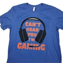 Gaming Theme T Shirt Blue mens XL Gamer Video Player Funny Headphones ca... - £11.19 GBP