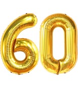 Big, Gold 60 Balloon Number - 40 Inch, Helium Supported | Gold 60Th Birt... - £14.15 GBP