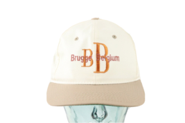 Vintage 90s Streetwear Brugge Belgium Spell Out Snapback Hat Cap White Cotton - £23.29 GBP