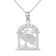 .925 Sterling Silver Zodiac Astrological Sign Aries Ram Pendant Necklace - £25.70 GBP+