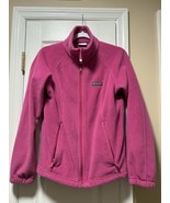 Columbia Womens Jacket Size Medium Full Zip Fleece Bright Pink Pockets - $40.75 CAD