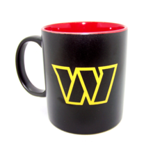 Washington Commanders NFL Matte Black Ceramic Coffee Cup Mug 11 oz Red interior - £15.81 GBP