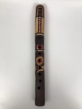 Handmade Hand Carved Bamboo? Wood Flute Recorder Decorative 15” Long - $23.76