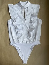 K/LAB White Cotton BODYSUIT Size: MEDIUM New SHIP FREE - £77.44 GBP