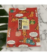 Buzza Vintage 90s Garfield Wrapping Paper Sheets New Red Cartoon Cat - $13.85