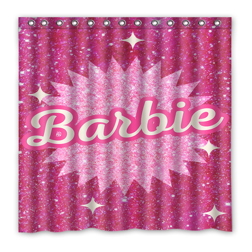 New!!! Cute Barbie Custom Waterproof Polyester Shower Curtain 4 Size Item image 9