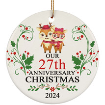 Cute Deer Couple Ornament Our 27th Anniversary Christmas 27 Year Keepsake Gift - £12.19 GBP