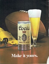 1978 Coors Banquet Beer Print Ad Vintage football 8.5&quot; x 11&quot; - £15.39 GBP