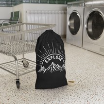 Customizable Woven Drawstring Laundry Bag - Explore Mountain Graphic - N... - £25.49 GBP+