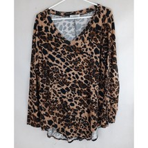 Zenana Women&#39;s Long Sleeve Animal Print Blouse Size Medium (Worn) - £12.82 GBP