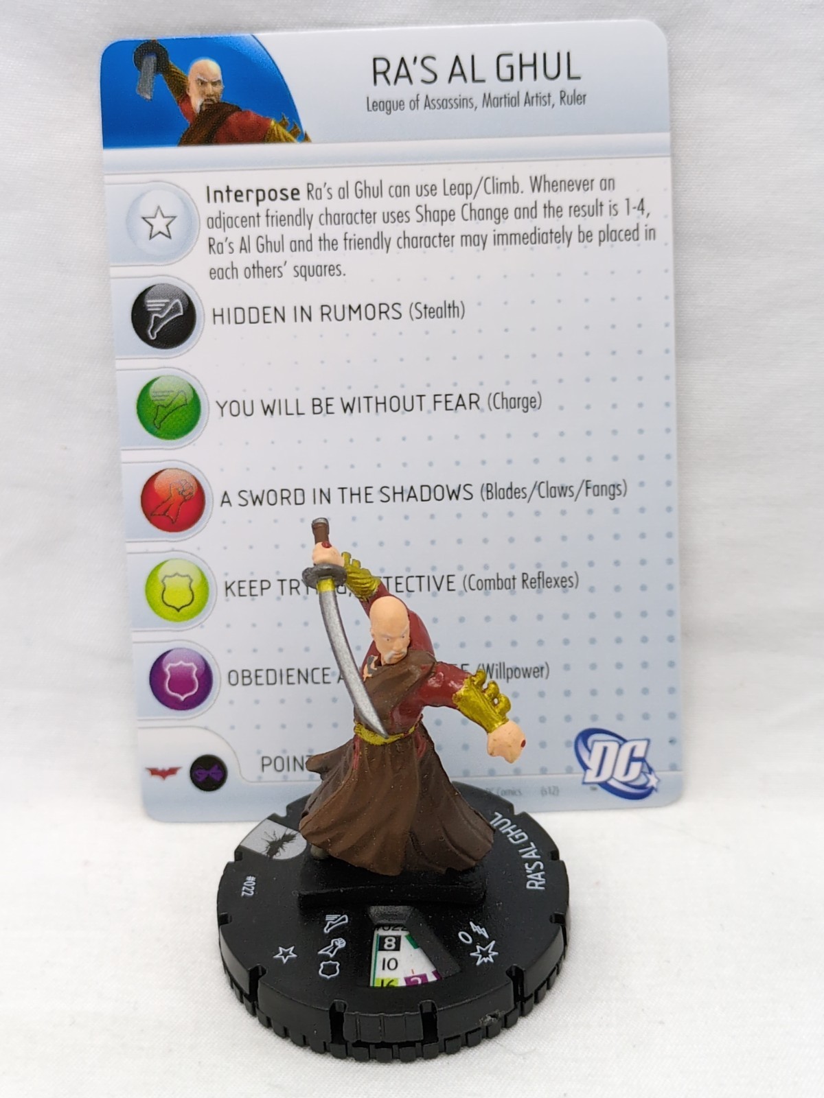 Ra&#39;s Al Ghul Dark Knight Rises Heroclix Figure #022 With Card - $9.89