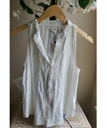Anthropologie Women’s Sz XSP Meadow Rue White Lace Cotton Sleeveless Top... - €20,21 EUR