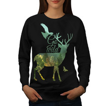 Wellcoda Deer Eagle Animal Nature Womens Sweatshirt, Free Casual Pullover Jumper - £22.84 GBP+