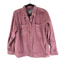 LL Bean Womens Comfort Corduroy Relaxed Shirt Button Down Pockets Pink L Petite - £26.92 GBP