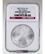 2006 $1 Silver American Eagle Graded by NGC as Gem Uncirculated First St... - $165.02