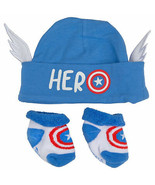 Captain America Symbol Costume 2-Piece Hat and Sock Set Multi-Color - £11.71 GBP