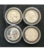 4 Washington Quarters 1952 S - 1964 P - 1963 P Proof - 1955 P - $946.02 MXN