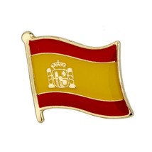Spain Flag Lapel Pin 0.5&quot; Spanish Pride Waving Hat Tie Tack Small Badge Pinback - £5.46 GBP+
