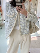 High Quality French Vintage Small Fragrance Tweed Jacket Coat Women&#39;s Spring Aut - £52.55 GBP