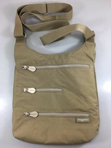 Baggallini Beige Khaki Nylon Cross-Body Shoulder Bag Handbag Blue Lining... - $35.77
