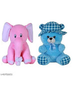 Elephant &amp; Blue Cap Soft Toy For Kids Children Playing Teddy Bear  shome... - $38.48