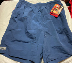 VINTAGE No Fear Lined Swim Trunks Size Large Adult Nylon Short Blue Red NEW - $19.95