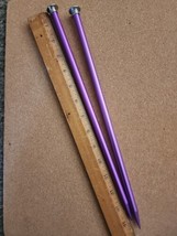Boye Knitting Needles Plastic US Size 15 Thick Purple 14 Inches Aluminum  - $5.81
