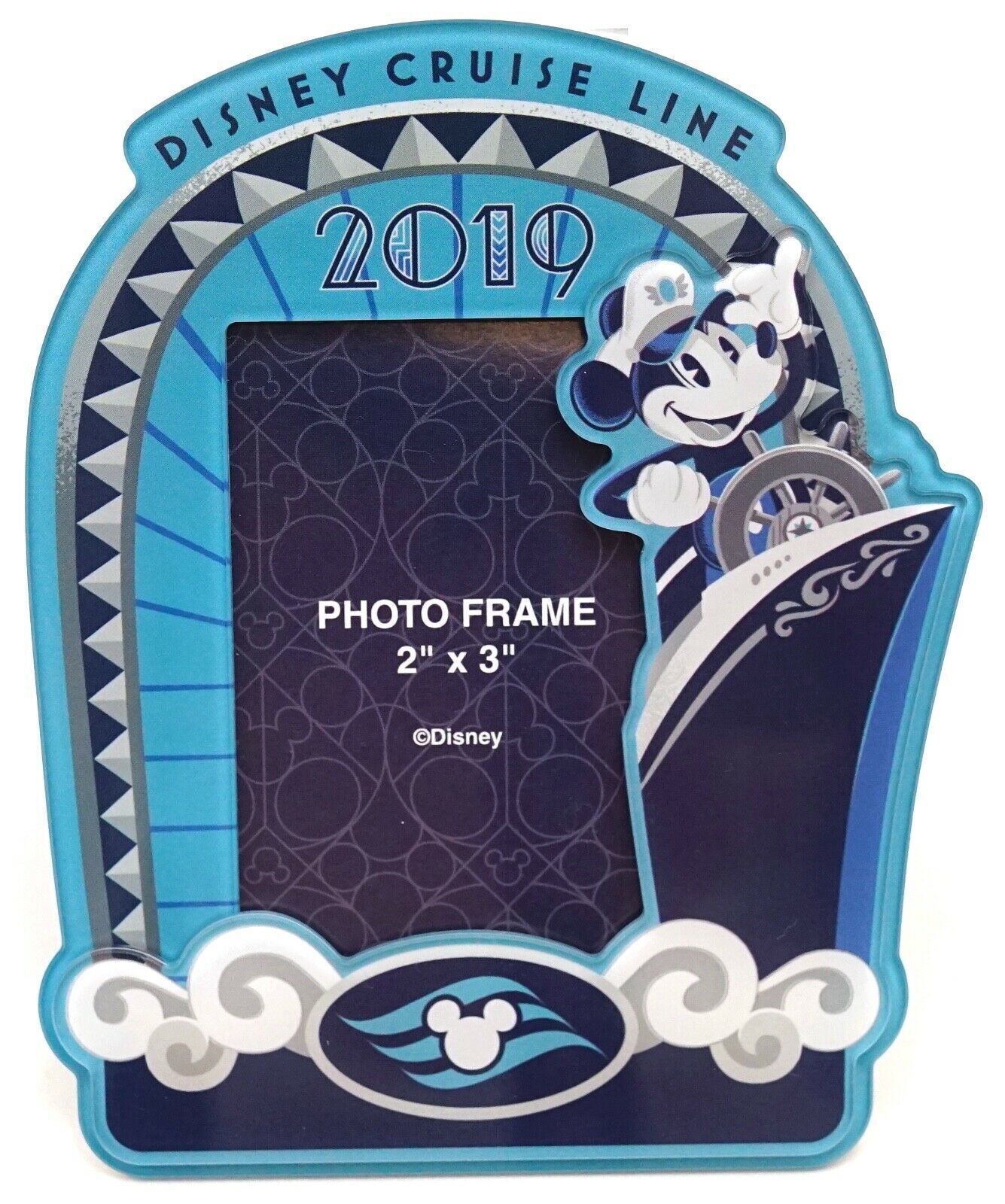 new DISNEY CRUISE LINE 2019 Art Deco Magnetic 2"x3" Photo Frame W/ Stand Mickey - $14.36