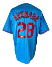 Nolan Arenado St. Louis Signed Throwback Blue Baseball Jersey JSA - £131.80 GBP