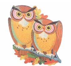 Halloween Decoration vtg wall hanging sign 1950s to 1960s Spooky Owls classroom  - £59.35 GBP