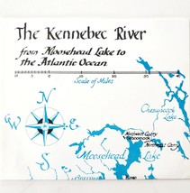 1970s Kennebec River Map Moosehead Lake Appalachian Trail Vintage Maine F16 - $19.99