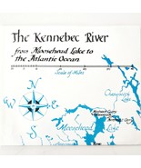 1970s Kennebec River Map Moosehead Lake Appalachian Trail Vintage Maine F16 - $19.99