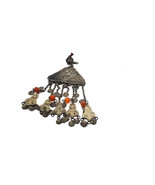 Antique Islamic Ethnic Decorative Jewelry Pendant Low Silver and Agates,... - $1,201.60 MXN