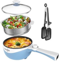 Audecook Hot Pot Electric with Steamer, 1.7L Mini Electric Skillet Portable..56 - £26.32 GBP