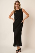 Mittoshop Sleeveless Midi Dress Women Round Neck Side Slit Casual Summer - $55.00