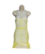 London Dress Company Sheath Dress Size 2 Yellow White Floral Crochet Sle... - £43.49 GBP