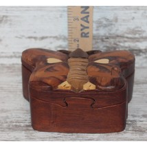 Cute Wooden Butterfly Puzzle Trinket Box Butterfly Lovers Gift - £14.38 GBP