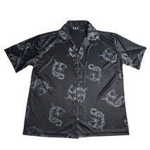 Vintage Pop Icon Button Up Chinese Dragons AOP Rave Club Camp Shirt USA ... - $54.14 CAD