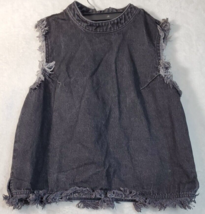 Gap Vest Women Size XS Black Denim 100% Cotton Sleeveless Round Neck Back Zipper - £10.89 GBP