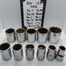 11 Craftsman 1/2&quot; Dr V &amp; EE Series 12 Pt Sockets - 1-1/8&quot; to 7/16&quot; SAE - $652.00 MXN