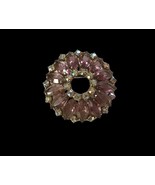Vintage Sparkling Wreath Brooch Pin Marquise Prong Set Amethyst Glass AB... - £33.05 GBP