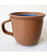 Dansk BLT Pottery Blue Mug 3-1/2&quot; Coffee Cup Thailand Brown/Blue Interior - $173.37 MXN