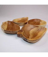 Creative Co-Op Fruit Shaped Bowls Set Of 4 Natural Wood Bowls Almond Color - $14.43