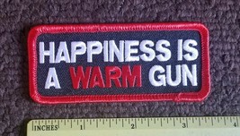 2nd AMENDMENT HAPPINESS IS A WARM GUN Patch Biker Gun Tactical - $5.28