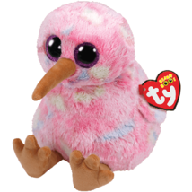 Ty Beanie Boo Kiwi Bird Plush Pink Tie Dye Rainbow 6&quot; Retired New Tag MWMT 36213 - £9.33 GBP