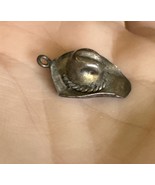 Silver Vintage Cowboy Hat Charm Pendant Ladies Jewelry Costume - $20.79 CAD