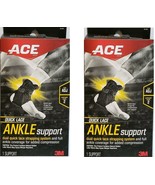 2 x Ace Adjustable Quick-Lace Ankle Support Black Moderate Compression - £11.63 GBP